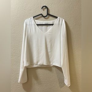 Aritzia white v-neck blouse